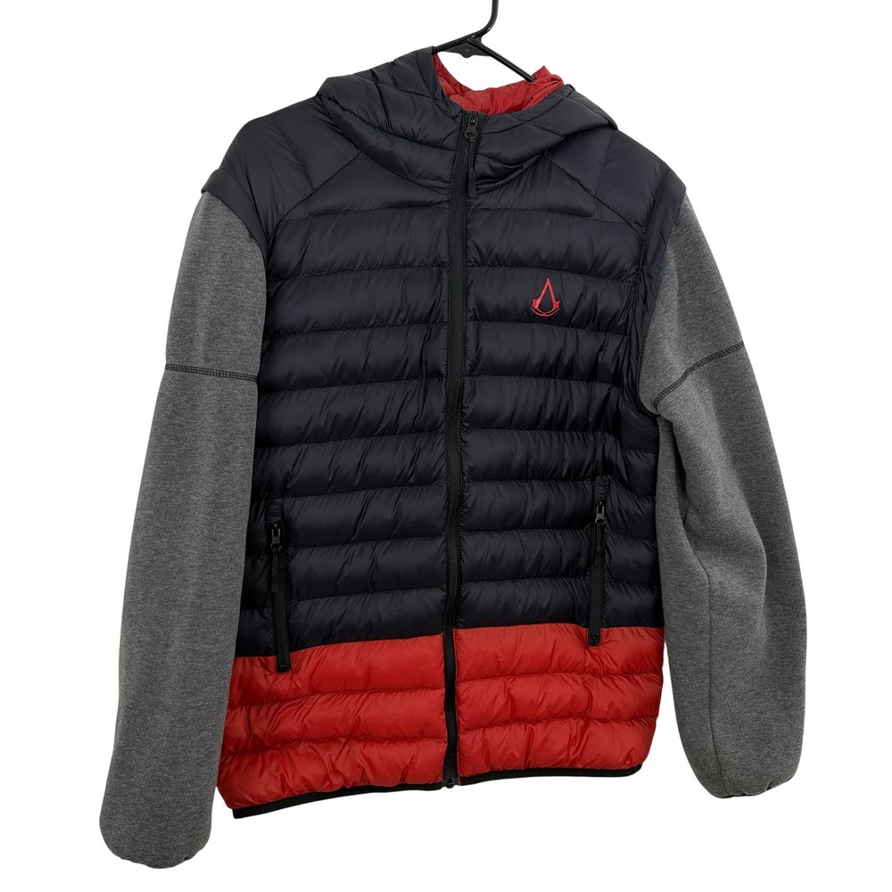 Ubi Workshop Jacket Mens Medium Black Red Assassins Creed Puffer Hybrid